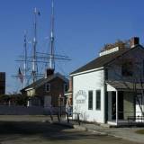 mysa9 Spars of whaleship Morgan tower over the town.